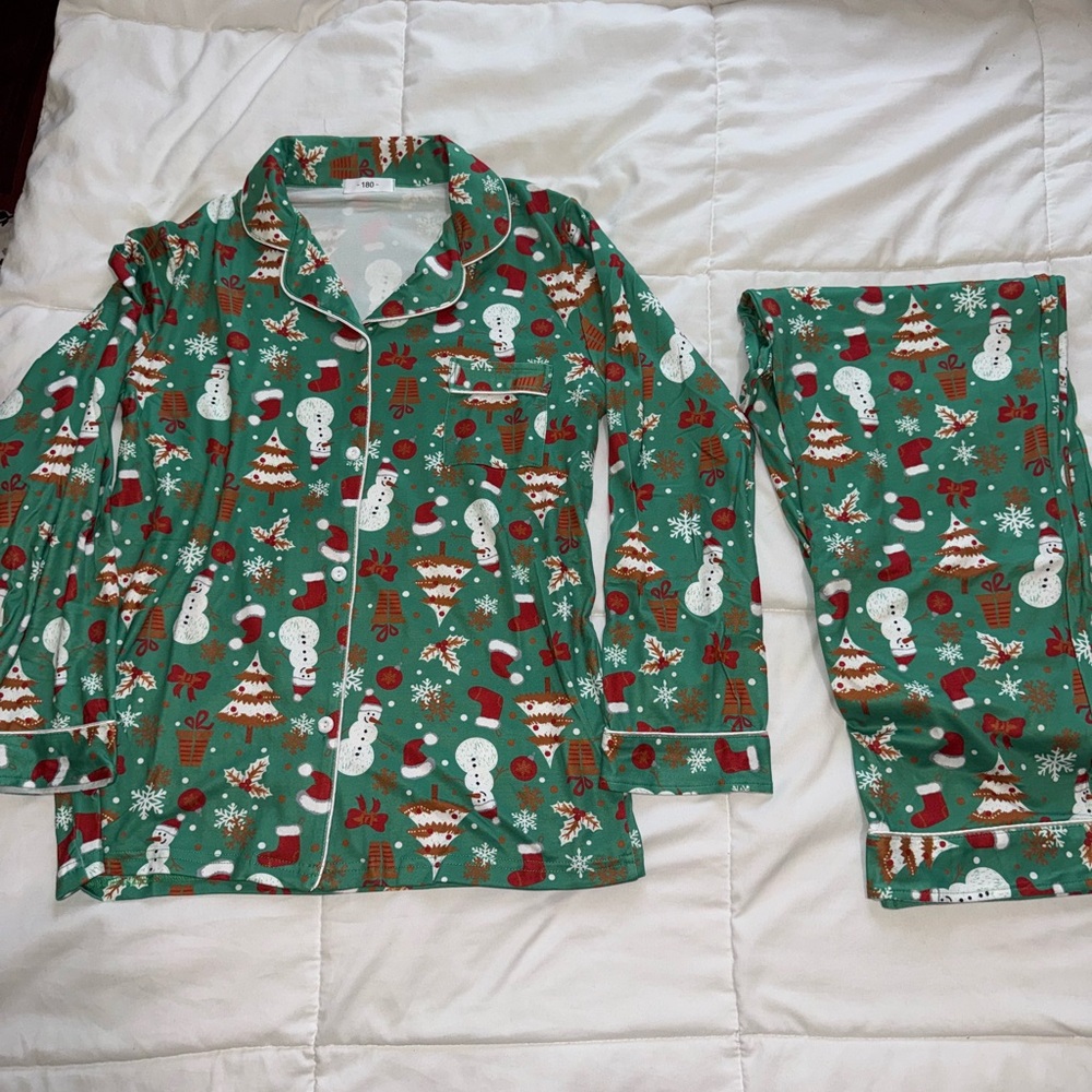 Festive Green Kids Pajamas